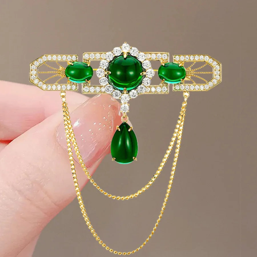 Broche vintage scarabée vert