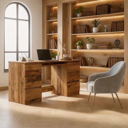 Bureau antique vintage bibliothèque 