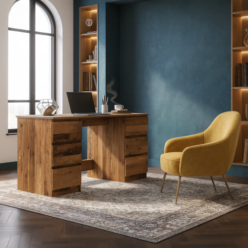 Bureau antique vintage tapis 