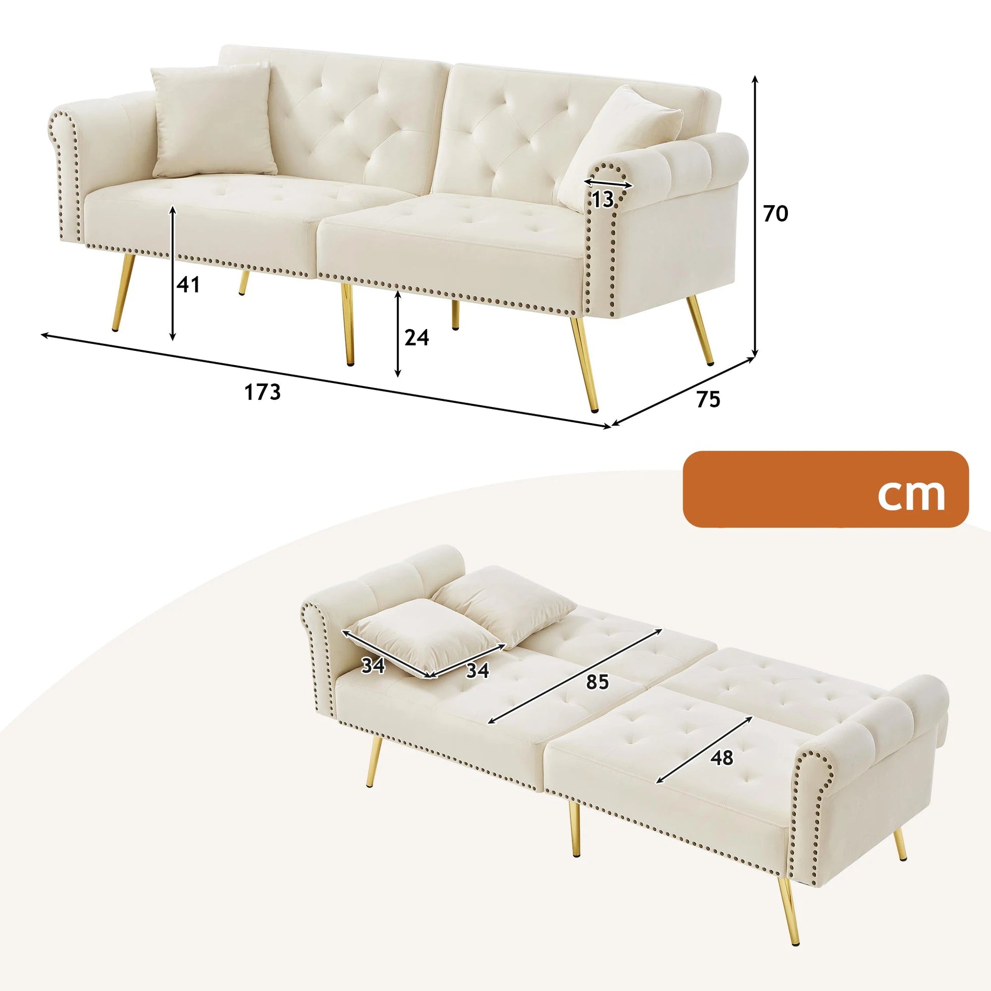 Canapé de salon vintage taille 