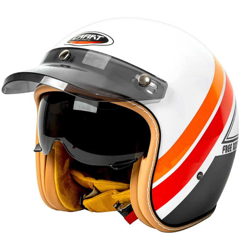 Casque café racer vintage blanc