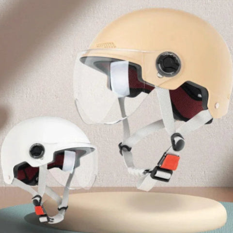 Casque jet rétro abs blanc
