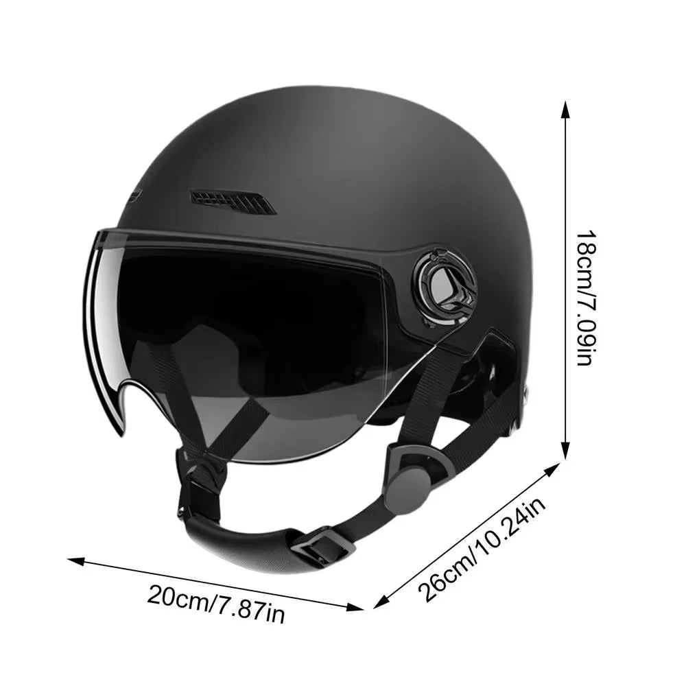 Casque jet rétro noir 