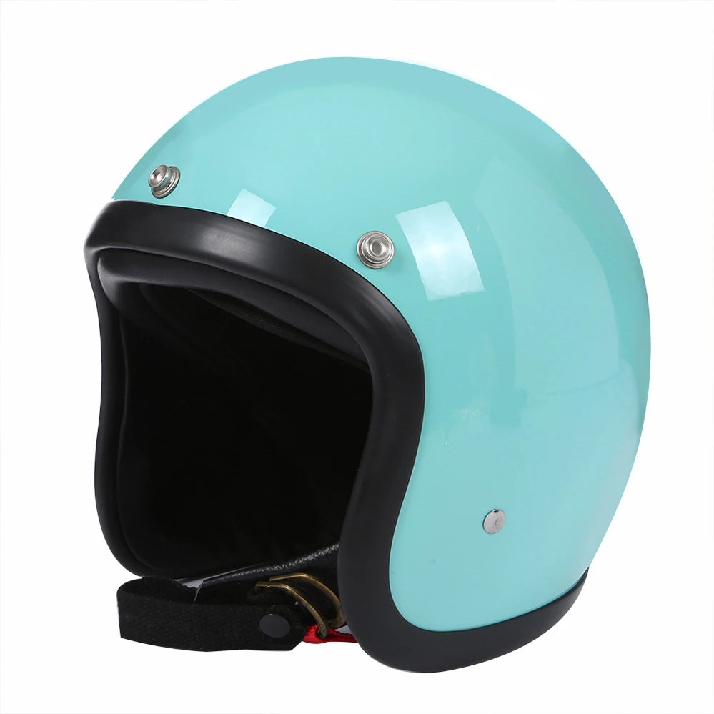 Casque moto cross vintage bleu ciel