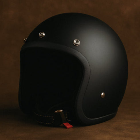 Casque moto cross vintage fond marron