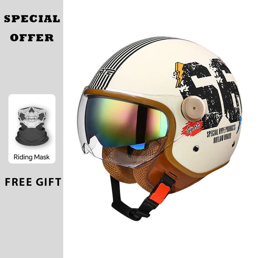 Casque moto jet vintage