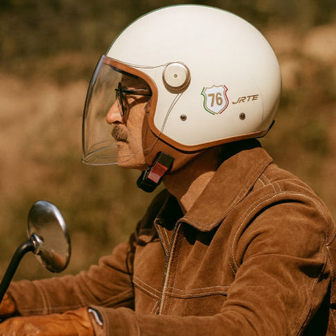 Casque moto jet vintage homme