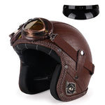 Casque moto rétro avec lunettes - Vignette | StyleVintage™ 