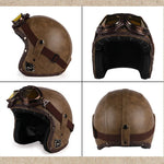 Casque moto rétro avec lunettes - Vignette | StyleVintage™ 