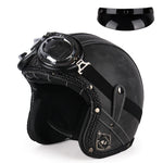 Casque moto rétro avec lunettes - Vignette | StyleVintage™ 