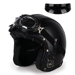 Casque moto rétro avec lunettes - Vignette | StyleVintage™ 