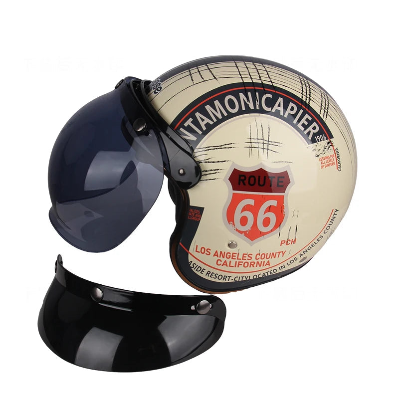 Casque moto vintage USA 66