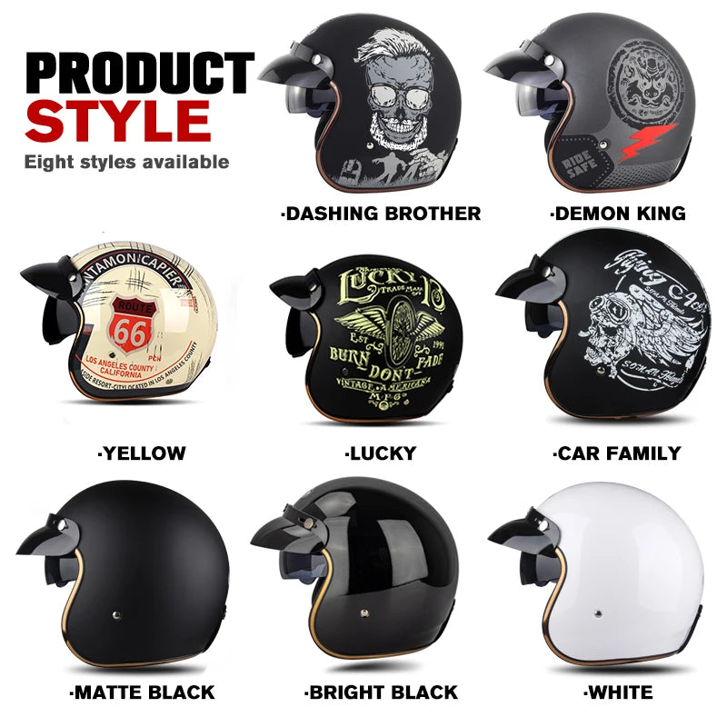 Casque moto vintage USA modèles