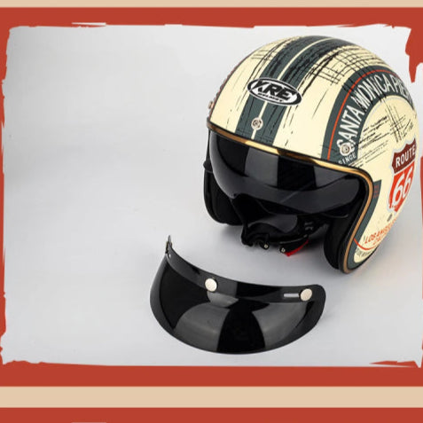 Casque moto vintage USA orange
