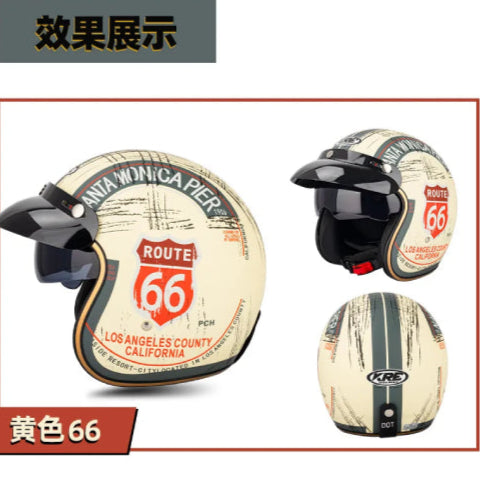 Casque moto vintage USA orange 3 