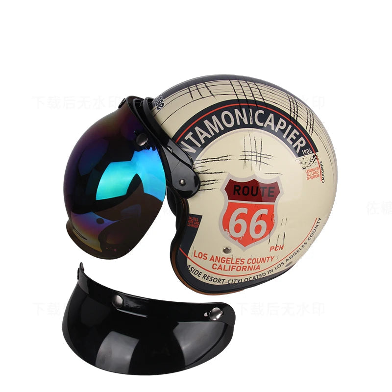 Casque moto vintage USA route 66