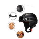 Casque moto vintage army avec lunette - Vignette | StyleVintage™ 