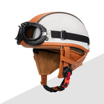 Casque moto vintage army avec lunette - Vignette | StyleVintage™ 