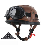 Casque moto vintage army avec lunettes - Vignette | StyleVintage™ 