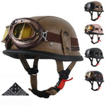 Casque moto vintage army avec lunettes - Vignette | StyleVintage™ 