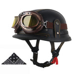 Casque moto vintage army avec lunettes - Vignette | StyleVintage™ 