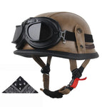 Casque moto vintage army avec lunettes - Vignette | StyleVintage™ 