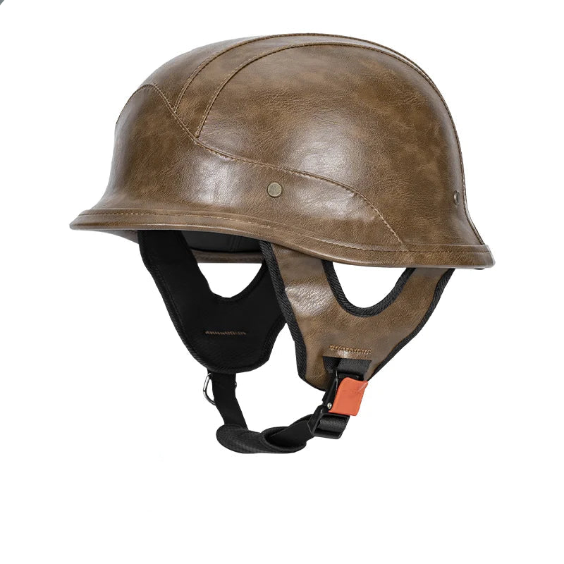 Casque moto vintage army kaki