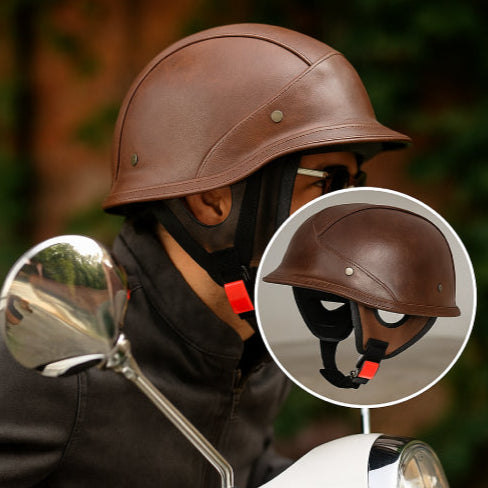 Casque moto vintage army pour homme