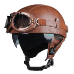 Casque moto vintage avec lunettes - Vignette | StyleVintage™ 