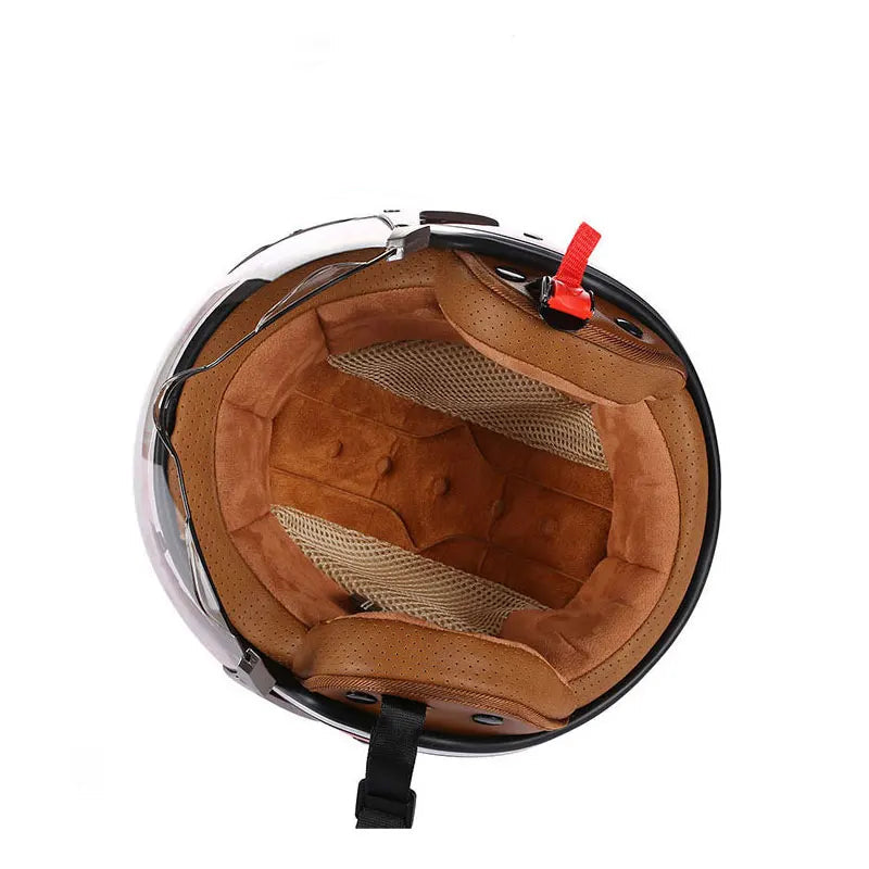 Casque moto vintage dessous