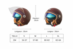 Casque moto vintage en cuir blanc - Vignette | StyleVintage™ 