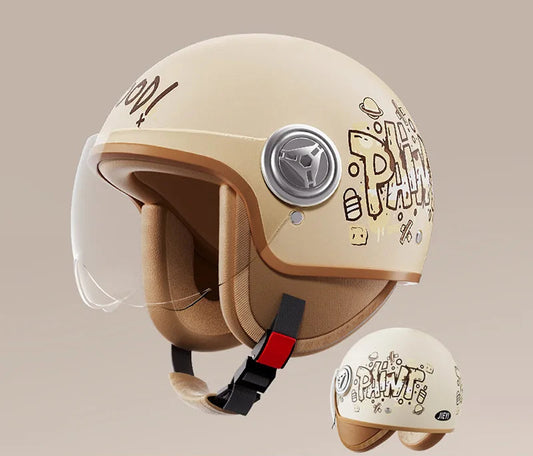 Casque moto vintage fantaisie