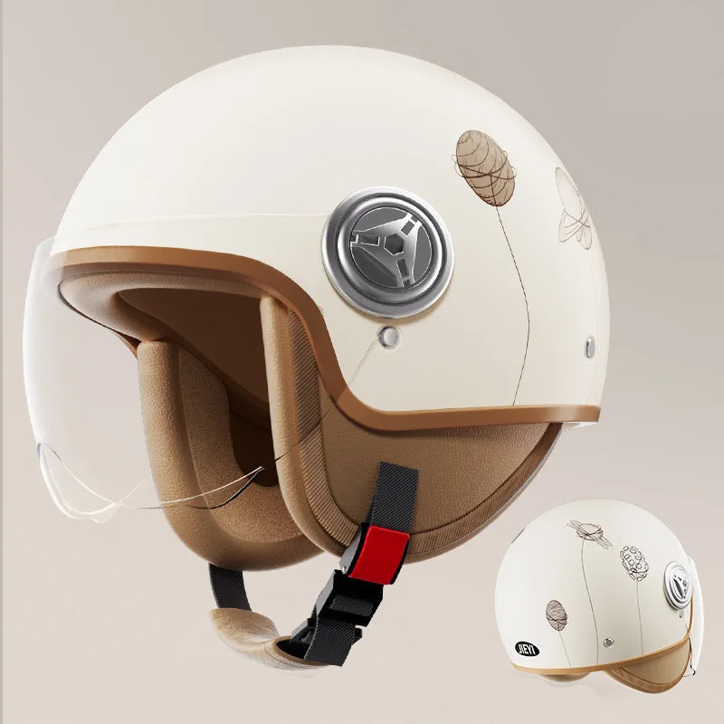 Casque moto vintage fantaisie latérale