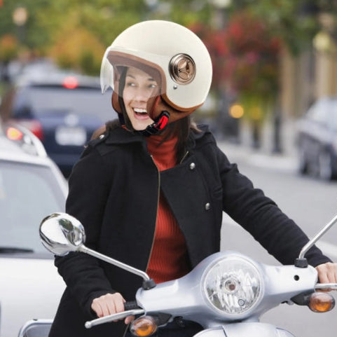 Casque moto vintage fantaisie rue