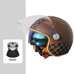 Casque moto vintage en cuir - Vignette | StyleVintage™ 