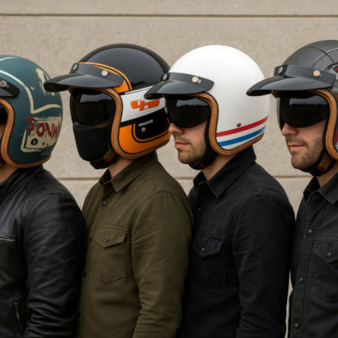Casque vintage moto amis