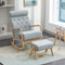 Chaise à bascule et pouf vintage gris