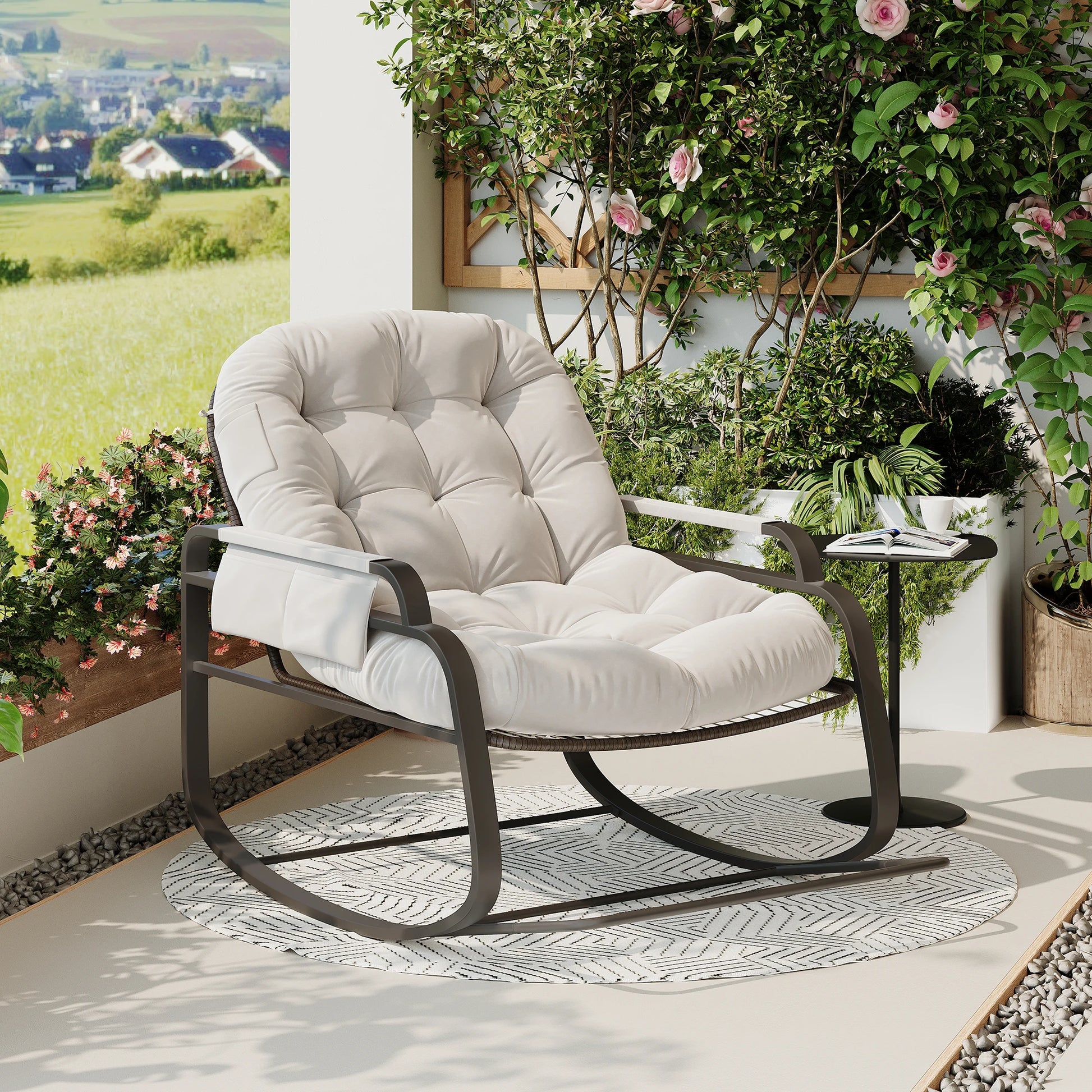 Chaise à bascule vintage jardin et salon