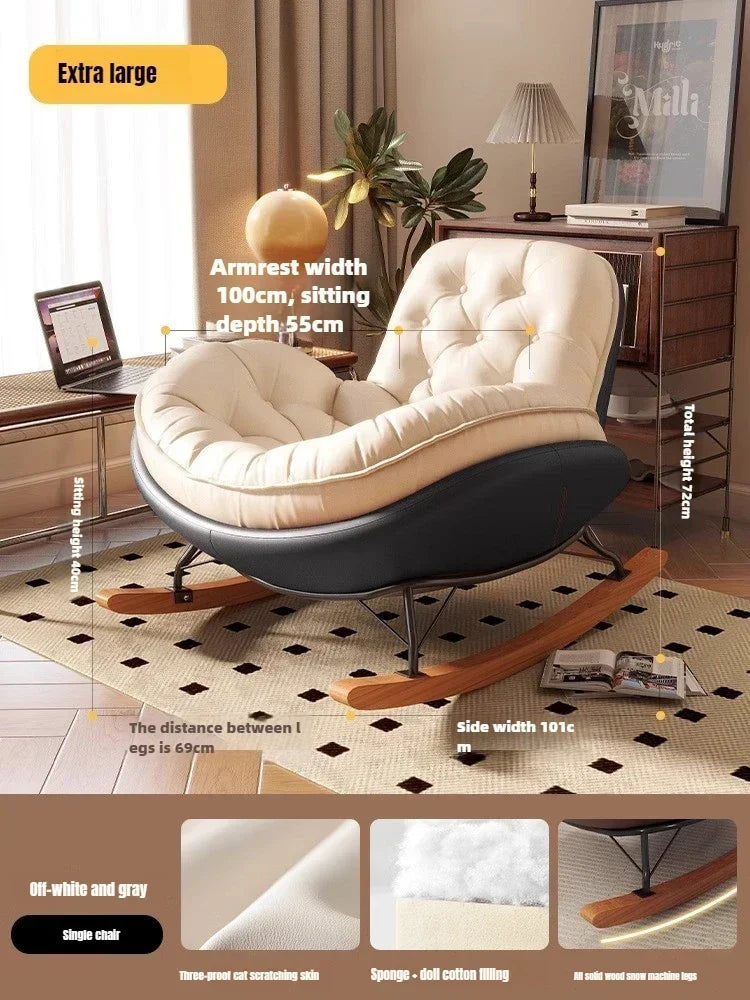 Chaise à bascule vintage scandinave noir