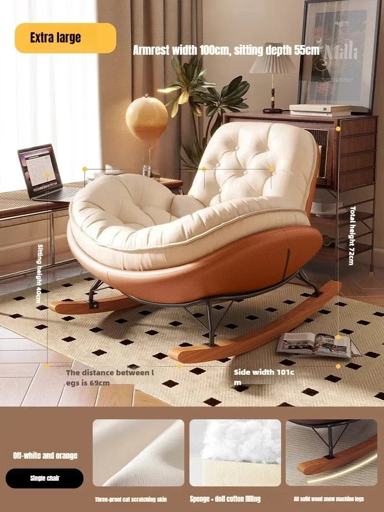 Chaise à bascule vintage scandinave salon