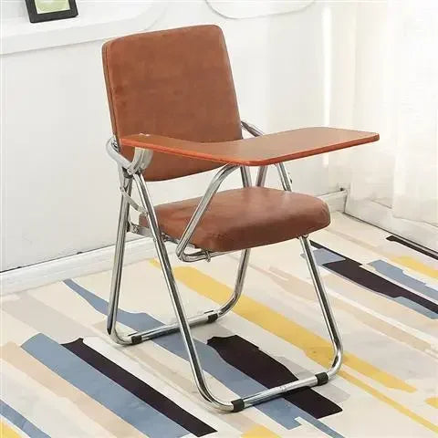 Chaise écolier relié a la table plié marron
