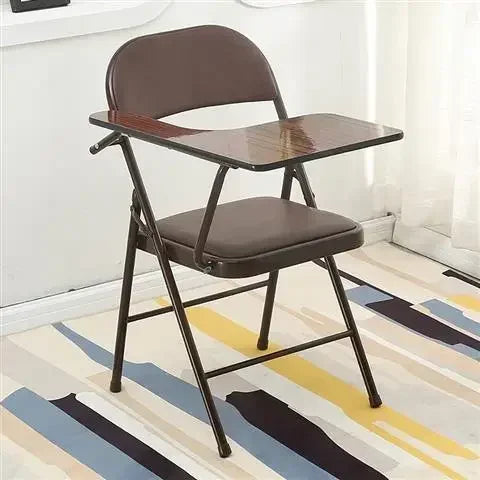 Chaise écolier relié a la table plié marron bois