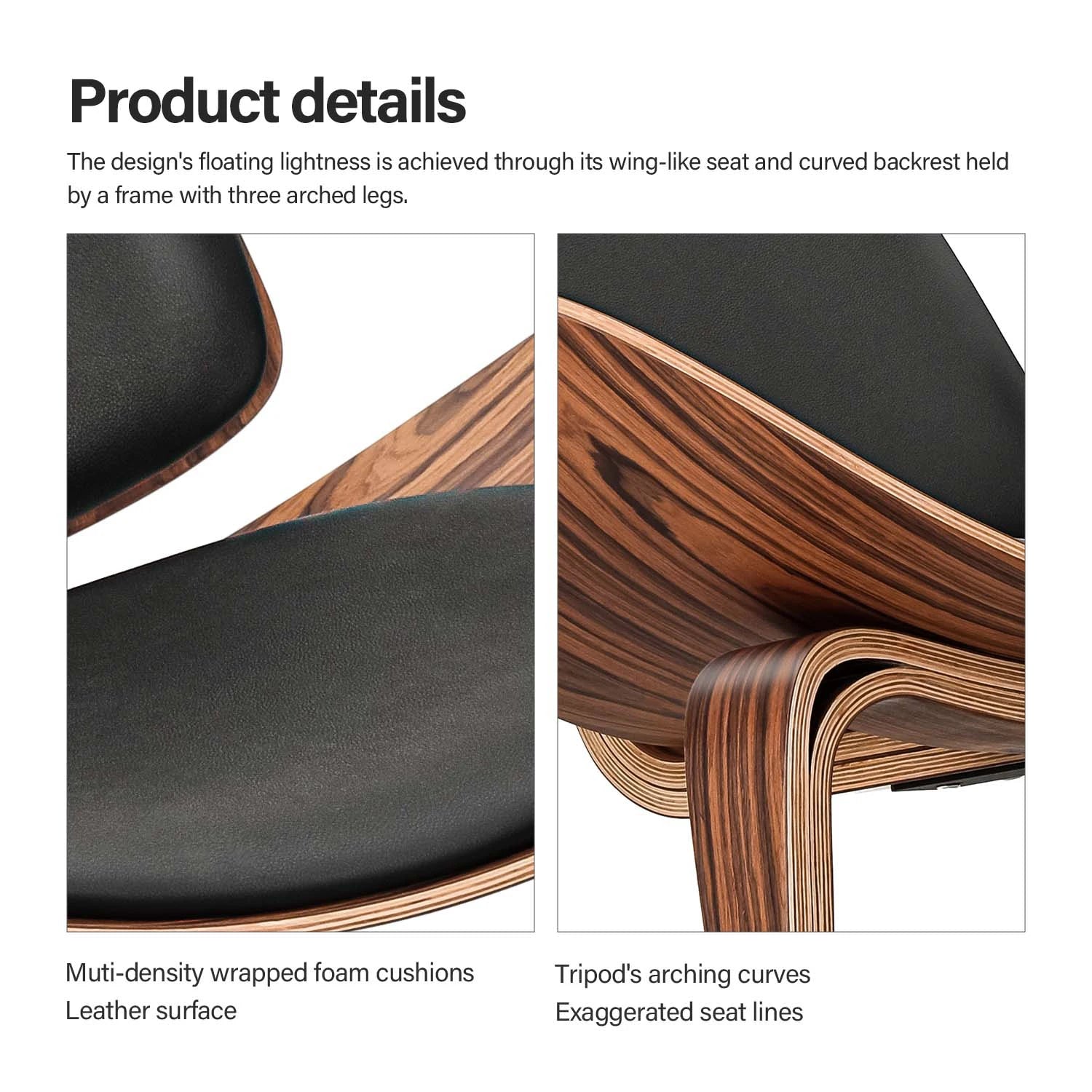 Chaise de salon bois massif détails 