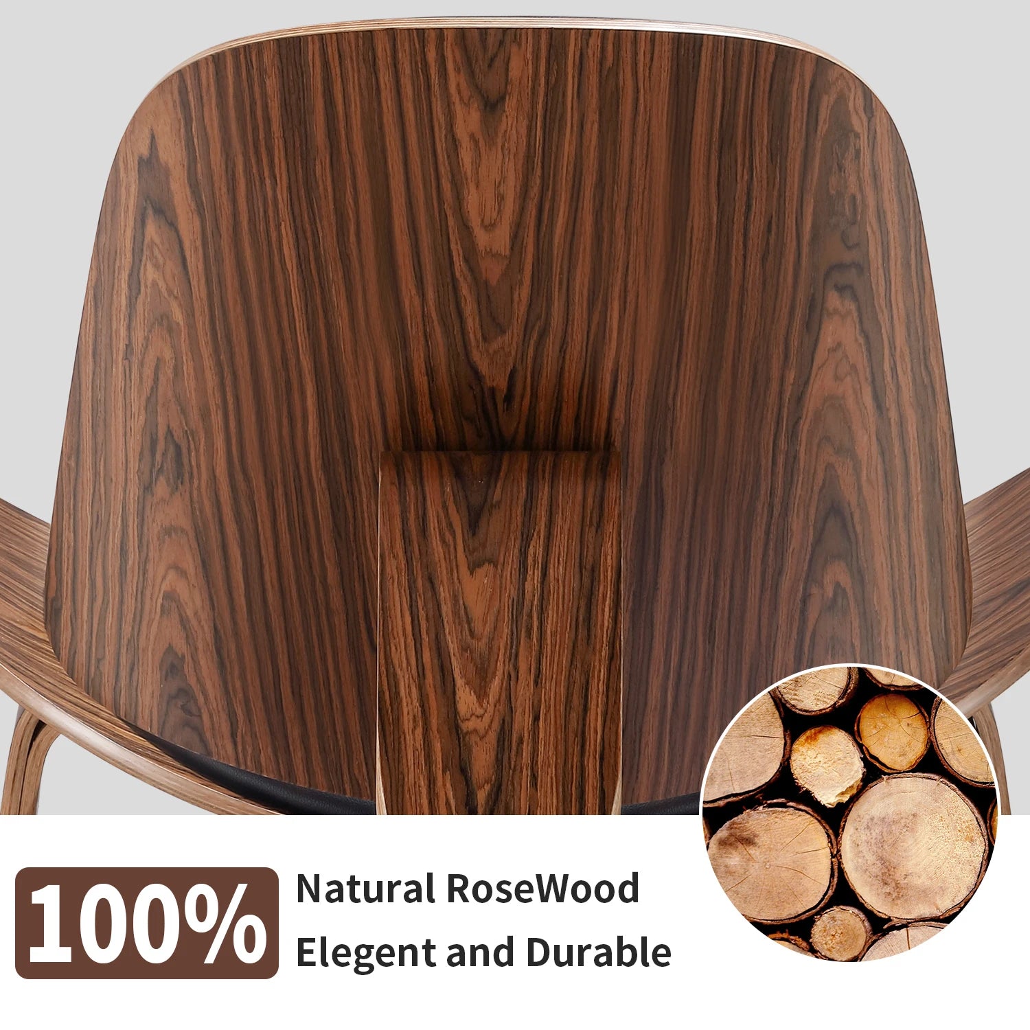 Chaise de salon bois massif marron