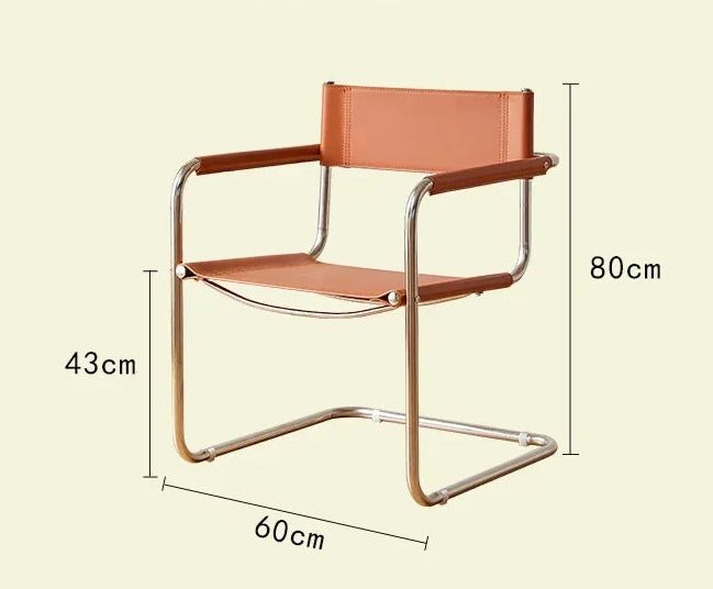 Chaise industriel salon vintage marron