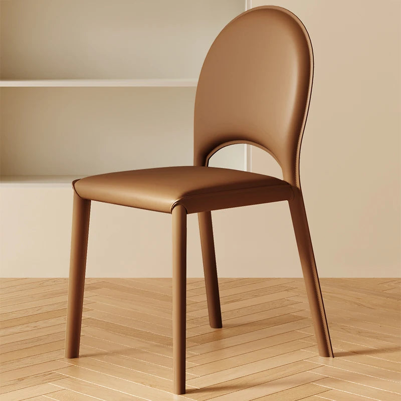 Chaise orange vintage marron