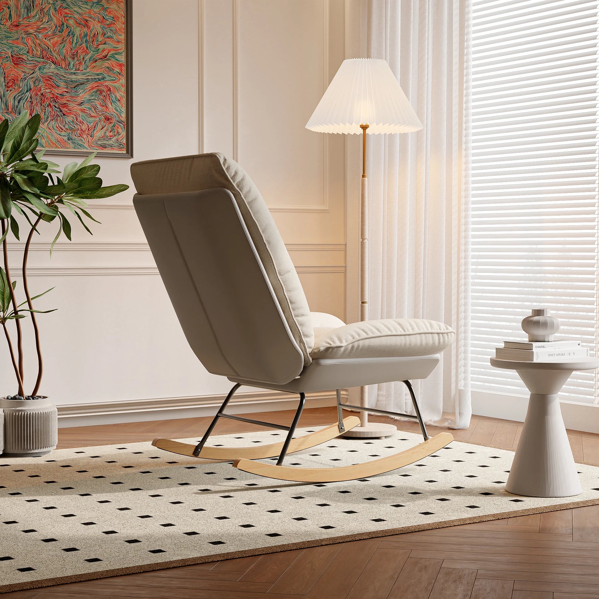 Chaise relaxante à bascule pivotante