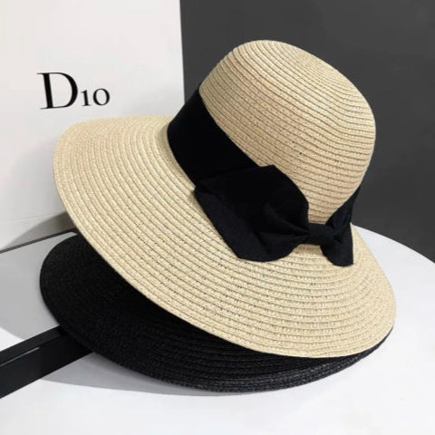 Chapeau femme vintage d'été noir 