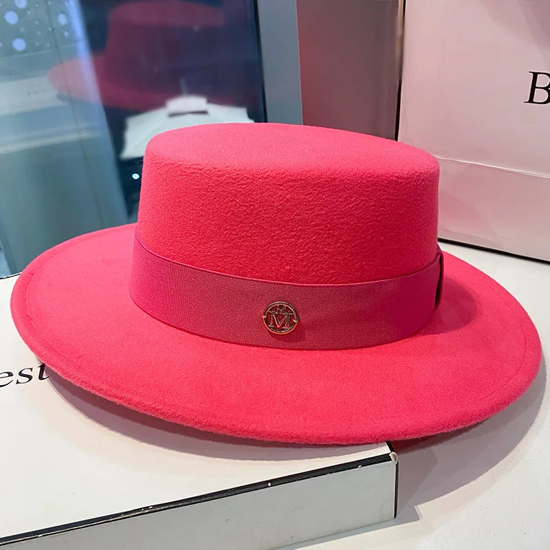 Chapeau femme vintage rose