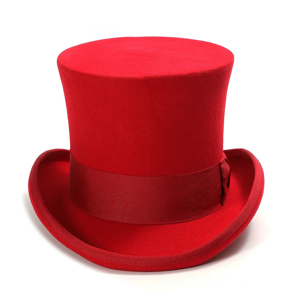 Chapeau feutre vintage rouge